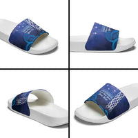 Personalised Matariki New Zealand Slide Sandals Maori New Year Galaxy Koru Pattern - Polynesian Pride