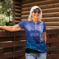 Personalised Matariki New Zealand Women Polo Shirt Maori New Year Galaxy Koru Pattern LT14 - Polynesian Pride