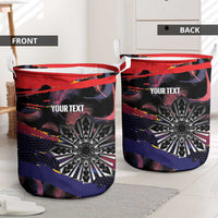 Philippines Sun Tattoo Laundry Basket Feathers Filipinas Grunge Style Black