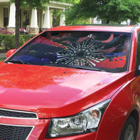 Philippines Sun Tattoo Auto Sun Shade Feathers Filipinas Grunge Style Black LT14 - Polynesian Pride