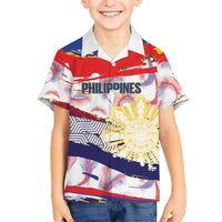 Philippines Sun Tattoo Family Matching Puletasi and Hawaiian Shirt Feathers Filipinas Grunge Style White LT14 Son's Shirt White - Polynesian Pride