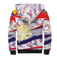 Philippines Sun Tattoo Sherpa Hoodie Feathers Filipinas Grunge Style White