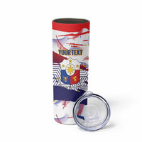 Philippines Sun Tattoo Skinny Tumbler Feathers Filipinas Grunge Style White
