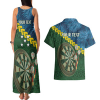 Personalised Solomon Islands Darts Couples Matching Tank Maxi Dress and Hawaiian Shirt Tropical Leaves Melanesian Pattern LT14 - Polynesian Pride