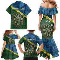Personalised Solomon Islands Darts Family Matching Mermaid Dress and Hawaiian Shirt Tropical Leaves Melanesian Pattern LT14 - Polynesian Pride