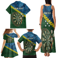 Personalised Solomon Islands Darts Family Matching Tank Maxi Dress and Hawaiian Shirt Tropical Leaves Melanesian Pattern LT14 - Polynesian Pride