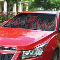 Red Aotearoa Mangopare Kowhaiwhai Niho Taniwha Auto Sun Shade Maori New Zealand LT14 - Polynesian Pride