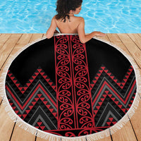 Red Aotearoa Mangopare Kowhaiwhai and Niho Taniwha Beach Blanket Maori New Zealand LT14 - Polynesian Pride