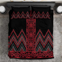 Red Aotearoa Mangopare Kowhaiwhai and Niho Taniwha Bedding Set Maori New Zealand LT14 Red - Polynesian Pride