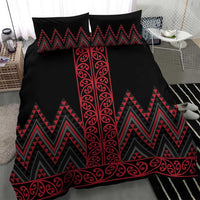 Red Aotearoa Mangopare Kowhaiwhai and Niho Taniwha Bedding Set Maori New Zealand LT14 - Polynesian Pride