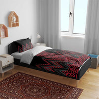 Red Aotearoa Mangopare Kowhaiwhai and Niho Taniwha Bedding Set Maori New Zealand LT14 - Polynesian Pride