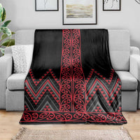 Red Aotearoa Mangopare Kowhaiwhai and Niho Taniwha Blanket Maori New Zealand LT14 - Polynesian Pride