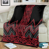 Red Aotearoa Mangopare Kowhaiwhai and Niho Taniwha Blanket Maori New Zealand LT14 - Polynesian Pride