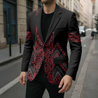 Red Aotearoa Mangopare Kowhaiwhai Niho Taniwha Blazer Maori New Zealand LT14 - Polynesian Pride
