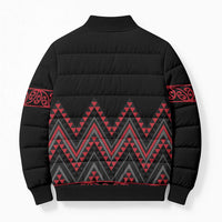 Red Aotearoa Mangopare Kowhaiwhai Niho Taniwha Bomber Puffer Jacket Maori New Zealand LT14 - Polynesian Pride