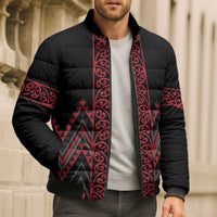 Red Aotearoa Mangopare Kowhaiwhai Niho Taniwha Bomber Puffer Jacket Maori New Zealand LT14 - Polynesian Pride