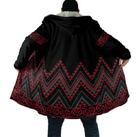 Red Aotearoa Mangopare Kowhaiwhai Niho Taniwha Cloak Maori New Zealand LT14 - Polynesian Pride