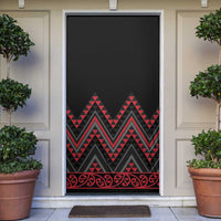 Red Aotearoa Mangopare Kowhaiwhai Niho Taniwha Door Cover Maori New Zealand LT14 Red - Polynesian Pride