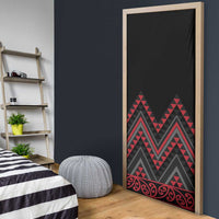 Red Aotearoa Mangopare Kowhaiwhai Niho Taniwha Door Cover Maori New Zealand LT14 - Polynesian Pride