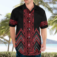 Red Aotearoa Mangopare Kowhaiwhai and Niho Taniwha Hawaiian Shirt Maori New Zealand LT14 - Polynesian Pride