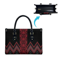 Red Aotearoa Mangopare Kowhaiwhai Niho Taniwha Leather Bag Maori New Zealand LT14 - Polynesian Pride