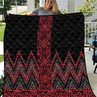 Red Aotearoa Mangopare Kowhaiwhai and Niho Taniwha Quilt Maori New Zealand LT14 Red - Polynesian Pride