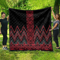 Red Aotearoa Mangopare Kowhaiwhai and Niho Taniwha Quilt Maori New Zealand LT14 - Polynesian Pride