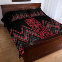 Red Aotearoa Mangopare Kowhaiwhai and Niho Taniwha Quilt Bed Set Maori New Zealand LT14 - Polynesian Pride
