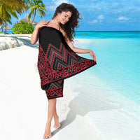 Red Aotearoa Mangopare Kowhaiwhai and Niho Taniwha Sarong Maori New Zealand LT14 - Polynesian Pride