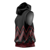 Red Aotearoa Mangopare Kowhaiwhai Niho Taniwha Sleeveless Hoodie Maori New Zealand LT14 - Polynesian Pride