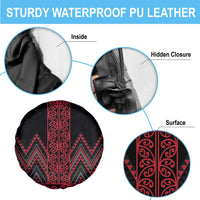 Red Aotearoa Mangopare Kowhaiwhai and Niho Taniwha Spare Tire Cover Maori New Zealand LT14 - Polynesian Pride