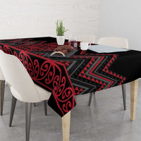 Red Aotearoa Mangopare Kowhaiwhai and Niho Taniwha Tablecloth Maori New Zealand LT14 - Polynesian Pride