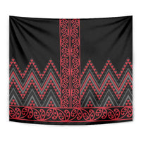 Red Aotearoa Mangopare Kowhaiwhai and Niho Taniwha Tapestry Maori New Zealand LT14 - Polynesian Pride