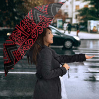 Red Aotearoa Mangopare Kowhaiwhai Niho Taniwha Umbrella Maori New Zealand LT14 - Polynesian Pride