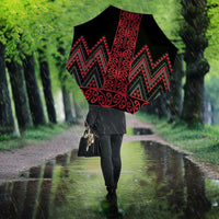 Red Aotearoa Mangopare Kowhaiwhai Niho Taniwha Umbrella Maori New Zealand LT14 - Polynesian Pride