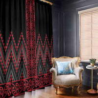 Red Aotearoa Mangopare Kowhaiwhai and Niho Taniwha Window Curtain Maori New Zealand LT14 - Polynesian Pride