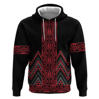 Red Aotearoa Mangopare Kowhaiwhai and Niho Taniwha Zip Hoodie Maori New Zealand LT14 Pullover Hoodie Red - Polynesian Pride