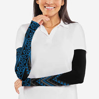 Blue Aotearoa Mangopare Kowhaiwhai Niho Taniwha Arm Sleeves Maori New Zealand LT14 - Polynesian Pride