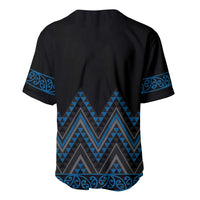 Blue Aotearoa Mangopare Kowhaiwhai and Niho Taniwha Baseball Jersey Maori New Zealand LT14 - Polynesian Pride