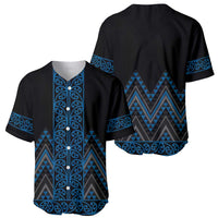 Blue Aotearoa Mangopare Kowhaiwhai and Niho Taniwha Baseball Jersey Maori New Zealand LT14 - Polynesian Pride