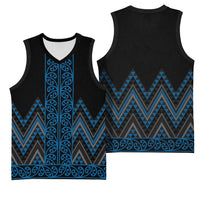 Blue Aotearoa Mangopare Kowhaiwhai Niho Taniwha Basketball Jersey Maori New Zealand LT14 - Polynesian Pride