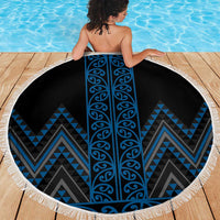 Blue Aotearoa Mangopare Kowhaiwhai and Niho Taniwha Beach Blanket Maori New Zealand LT14 - Polynesian Pride