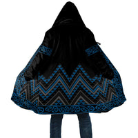 Blue Aotearoa Mangopare Kowhaiwhai Niho Taniwha Cloak Maori New Zealand LT14 Unisex Blue - Polynesian Pride