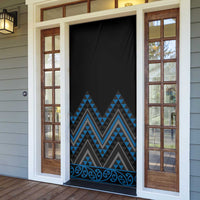 Blue Aotearoa Mangopare Kowhaiwhai Niho Taniwha Door Cover Maori New Zealand LT14 - Polynesian Pride