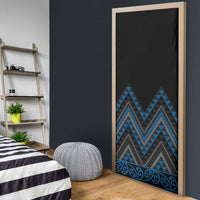 Blue Aotearoa Mangopare Kowhaiwhai Niho Taniwha Door Cover Maori New Zealand LT14 - Polynesian Pride
