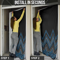 Blue Aotearoa Mangopare Kowhaiwhai Niho Taniwha Door Cover Maori New Zealand LT14 - Polynesian Pride