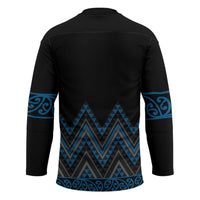 Blue Aotearoa Mangopare Kowhaiwhai Niho Taniwha Hockey Jersey Maori New Zealand LT14 - Polynesian Pride