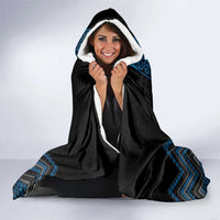 Blue Aotearoa Mangopare Kowhaiwhai and Niho Taniwha Hooded Blanket Maori New Zealand LT14 - Polynesian Pride