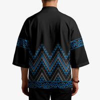 Blue Aotearoa Mangopare Kowhaiwhai Niho Taniwha Kimono Maori New Zealand LT14 - Polynesian Pride