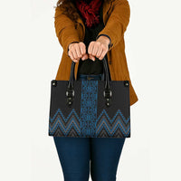 Blue Aotearoa Mangopare Kowhaiwhai Niho Taniwha Leather Bag Maori New Zealand LT14 - Polynesian Pride